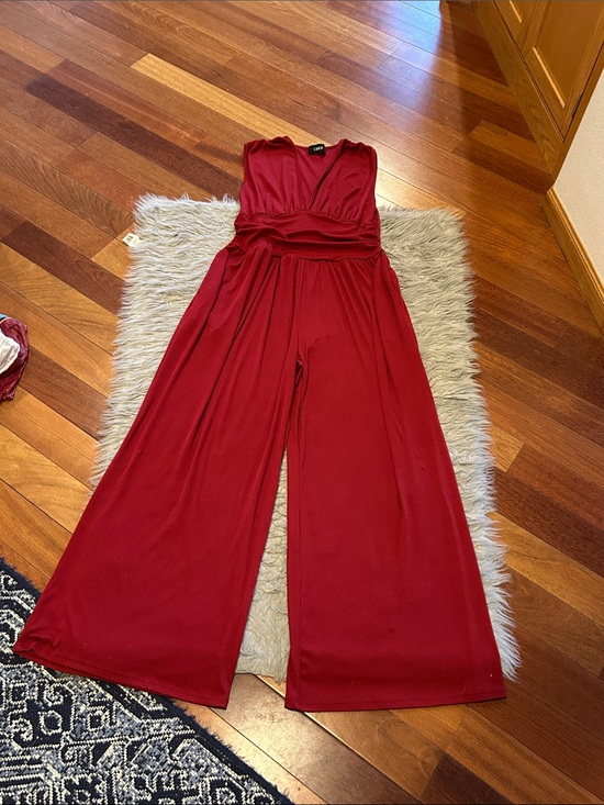 Cider Pants - Cider Women's Red Wide-Leg Sleeveless Jumpsuit